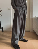 Benza Deep Pintuck Wide Slacks