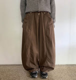 Kehilta Rivet Cotton Banding Balloon Wide Pants