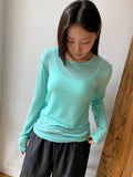 Mejini Color Tencel Basic Long Sleeve Tee