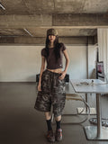 Military Snap Wide Bermuda Pants
