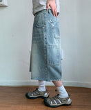 Celto Lettering Carpenter Denim Bermuda Pants