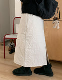 Longmi banding quilted long skirt