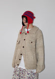 (WOOL) HEAVY CRAFT KNIT CARDIGAN