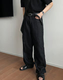 Normal black wide denim pants