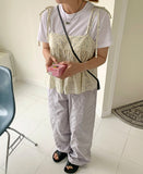 Gark Flower Nylon Sleeveless Blouse