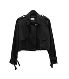 Luel Satin Crop Trench Jacket