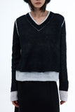 Ella color matching V-neck sweater