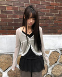 Teden Lace Linen Button Cardigan