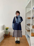 Dabiru Check Banding Layered Skirt