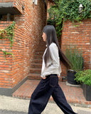 Muhi No Collar Neck Strap Two-Button Two-Pocket Crop Jacket