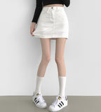 Full span H-line mini skirt