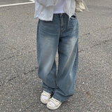 Show Light Blue Denim Wash Wide Pants
