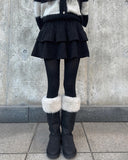Tsuhi Corduroy Tiered Mini Skirt