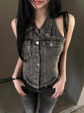 [MADE] Corset Denim Halter Top