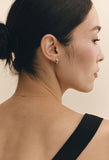 H Subni Silver (C) Twist One Touch Earrings