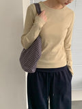 [BAONHAUS] Benir Round Ribbed Long Sleeve Tee