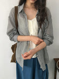 Selgni check pocket long sleeve shirt