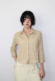 NATURAL CHECK 3/4 SHIRT
