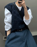 block knitted vest