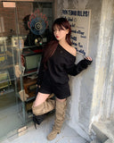 Bohem Stud Off-Shoulder Sweatshirt