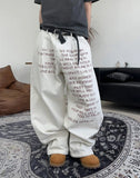 Karud lettering cotton pants