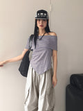 Bakin Nylon Cargo Two-Way Banding Long Wide Jogger Pants