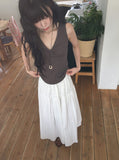 Ichi Deep V-Neck Lace Ribbed Wrap Sleeveless
