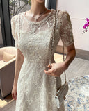 Bouquet embroidery lace one piece