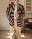 Luboy Striped Crop Cardigan