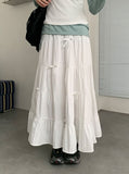 Zahini Ribbon Shirring Banding Long Skirt