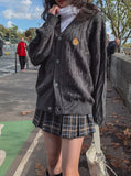 Wappen Cable V-Neck Cardigan