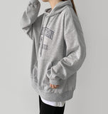 Manhattan Lettering Loose Fit Unisex Lightweight Hood T-Shirt