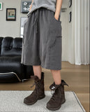 Pio Stud Double Knee Washed Bermuda Pants
