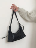 Right Leather Baguette Shoulder Bag