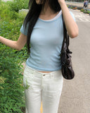 Sherbet Tencel See-Through Short Sleeve