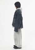 Crack washed over denim jacket