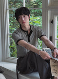 Yushi Stripe Henley Neck Short Sleeve T-Shirt