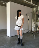 Pne Shirring Banding Puff Short Sleeve Mini One Piece
