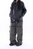 Clou tin dyeing banding cargo denim pants