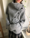 Tuan High Neck Turtleneck Two-Way Ribbed Knit
