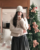 Hug Wool High Neck Short Coat