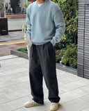 Less two-tuck cotton wide pants