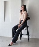 Roselle Collar Button Ribbed Knit Cardigan
