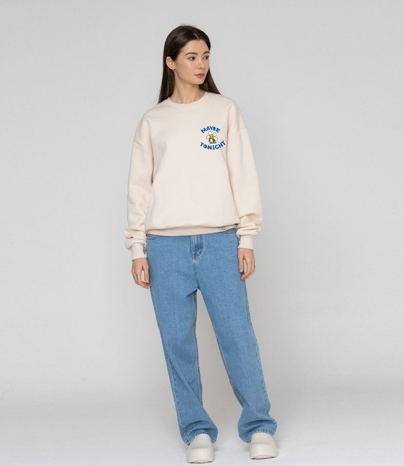 [GRAVER]★MAYBE TONIGHT COMICS FLOWER DRAWING SWEATSHIRT GRAVER(グレーバー) - MAYBETONIGHTコミックフラワー