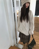 Le Sue Flower Pattern Knit Beanie