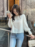 Apieu Smoke Puff Tassel Blouse