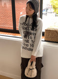 Poku lettering long angora knit