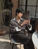 Ille Stripe Color Matching Shirt