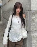 Ez Alpaca Boat Neck Cable Knit