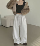 Two-Way Thick Brushed Cut Jogger Wide Banding Pants